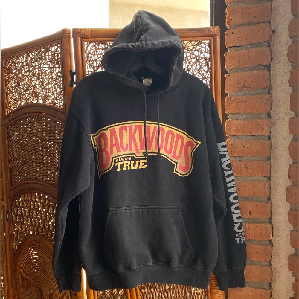 Backwoods Women’s Graphic Black Hoodie. Size M Good Condition!